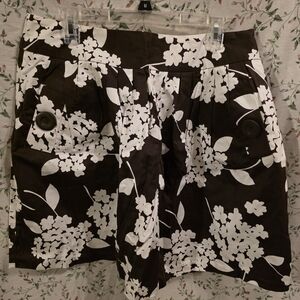 Floral Brown and White Skirt